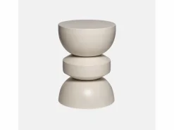 Sweeek Mesa auxiliar de metal Crema Outlet