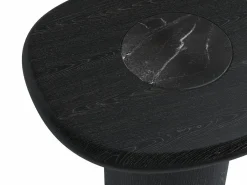 Mesa auxiliar de mármol y chapado de roble - - MARSULA^Vente-unique New