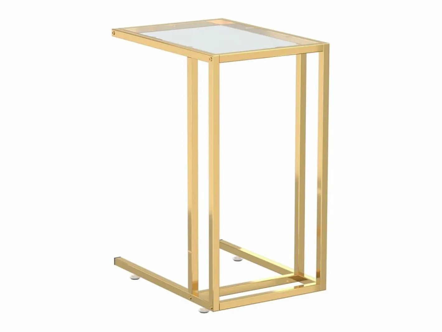 vidaxl Mesa Auxiliar|Mesa auxiliar de ordenador vidrio transparente 50x35x65 cm