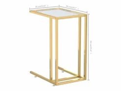 vidaxl Mesa Auxiliar|Mesa auxiliar de ordenador vidrio transparente 50x35x65 cm