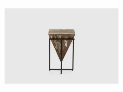Mesa Auxiliar|Mesa auxiliar de rincón modelo Avila-56 en madera acabado natural, 56cm(alto) 36cm(ancho)