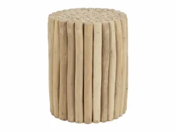 Vente-unique Mesa auxiliar de teca - Color: natural - LUTIANA Color natural claro Online