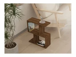 Calicosy Mesa Auxiliar|Mesa auxiliar decorada en madera de nogal L45 cm - ZET