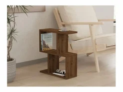 Calicosy Mesa Auxiliar|Mesa auxiliar decorada en madera de nogal L45 cm - ZET