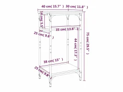 Mesa auxiliar madera contrachapada roble Sonoma 40x30x75 cm^Clicnbuy