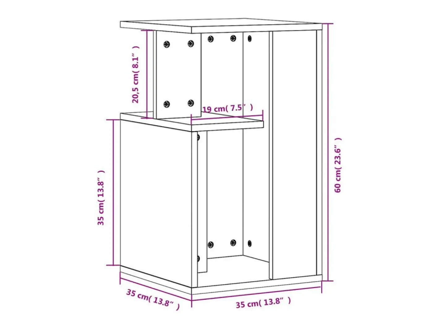 Mesa auxiliar madera de ingeniería 35x35x60 cm^Clicnbuy Clearance