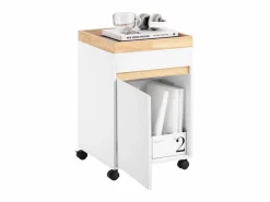 Sobuy Consola Escritorio|Mesa Auxiliar Mesa de Centro con 1 Puerta ASK03-W ES
