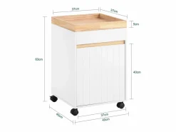 Sobuy Consola Escritorio|Mesa Auxiliar Mesa de Centro con 1 Puerta ASK03-W ES
