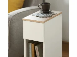 Sobuy Mesita De Noche|Mesa Auxiliar Mesita de Noche con 1 cajón Mesa para salón Comedor 20 x 35 x 60 cm FBT111-WN ES