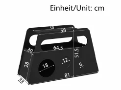 Merax Mesa Auxiliar|Mesa auxiliar móvil con estantes de almacenaje, aparador - 81x33x51,5 cm - MDF -