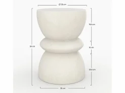 Rendez-Vous Déco Mesa Auxiliar|Mesa auxiliar redonda blanca en fibra de arcilla efecto cemento D35 cm - Maupiti