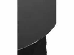 Mesa auxiliar redonda con base de poli resina mgo Negro Best
