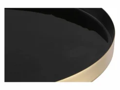 Mesa auxiliar redonda de acero lacado y dorado 41 cm diám. SPLEEN^Miliboo Discount