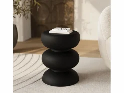 Rendez-Vous Déco Mesa auxiliar redonda de metal - Cléo Negro Outlet