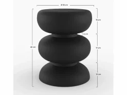 Rendez-Vous Déco Mesa auxiliar redonda de metal - Cléo Negro Outlet