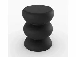 Rendez-Vous Déco Mesa auxiliar redonda de metal - Cléo Negro Outlet