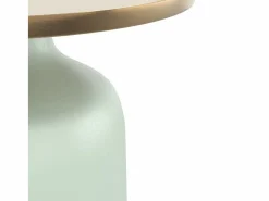 Rendez-Vous Déco Mesa auxiliar redonda de metal verde agua y latón D44,5 cm - Lyne Gris New