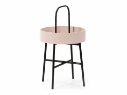 VS Venta-stock Mesa Auxiliar|Mesa Auxiliar Redonda Jaipur, Tapa de MDF , Estructura metálica