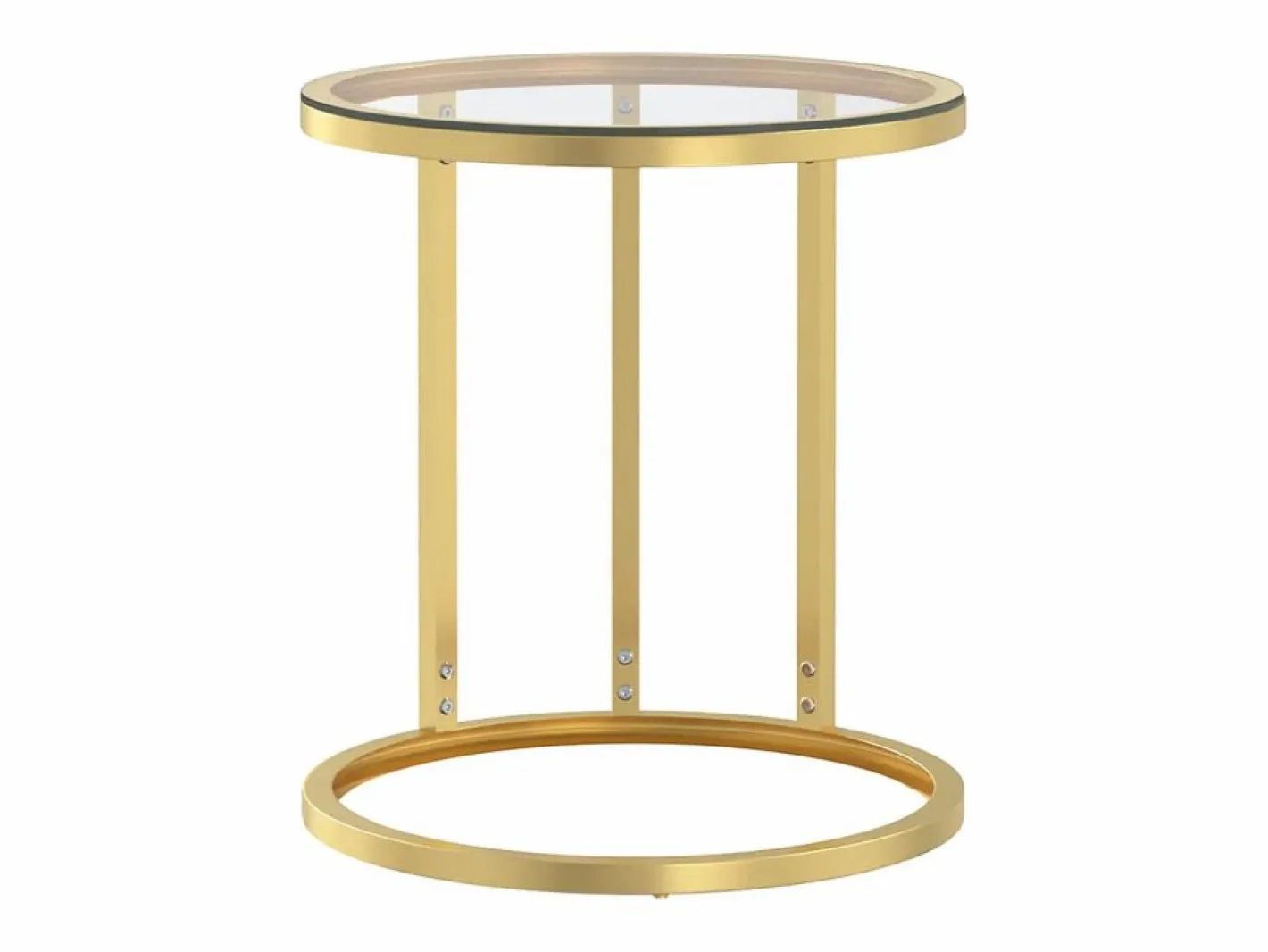 Clicnbuy Mesa auxiliar vidrio templado transparente y 45 cm Dorado