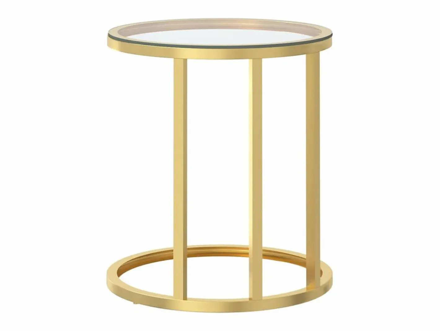 Clicnbuy Mesa auxiliar vidrio templado transparente y 45 cm Dorado