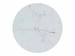 Mesa auxiliar vidrio templado y mármol blanco 45 cm^vidaxl Hot