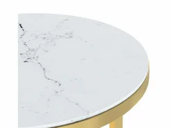 Mesa auxiliar vidrio templado y mármol blanco 45 cm^vidaxl Hot