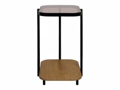 Mesa auxiliar vintage de metal negro con 2 tableros natural^Sweeek Sale