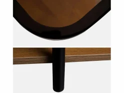 Mesa auxiliar vintage de metal negro con 2 tableros natural^Sweeek Sale