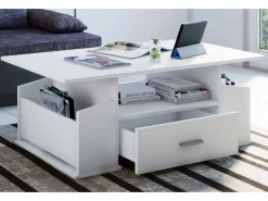 VCM Mesa auxiliar y mesa de centro Junata Blanco AL. 44 x AN. 110 x P. 52 cm Multicolor Hot