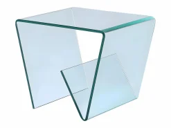 Vente-unique Mesa Auxiliar|Mesa auxiliar ZENIA - Cristal templado - revistero