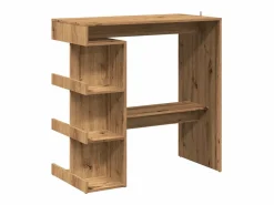 Clicnbuy Mesa bar con estante almacenaje roble artisan 100x50x101,5 cm Marru00f3n Outlet