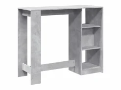 Clicnbuy Mesa bar con estante madera hormigón 124x46x103,5 cm Gris Online