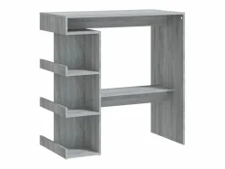 Mesa bar estante almacenaje Sonoma 100x50x101,5 cm ES242249 Gris Discount