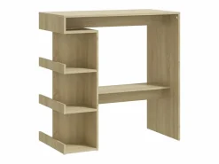 Mueble Bar|Mesa bar estante almacenaje contrachapada roble 100x50x101,5 cm ES626390