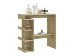 Mueble Bar|Mesa bar estante almacenaje contrachapada roble 100x50x101,5 cm ES626390