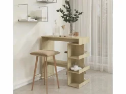 Mesa bar estante almacenaje contrachapada roble 100x50x101,5 cm^Clicnbuy Outlet