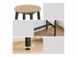Mesa bar Valora con 2 taburetes roble Sonoma estructura negra^ Discount