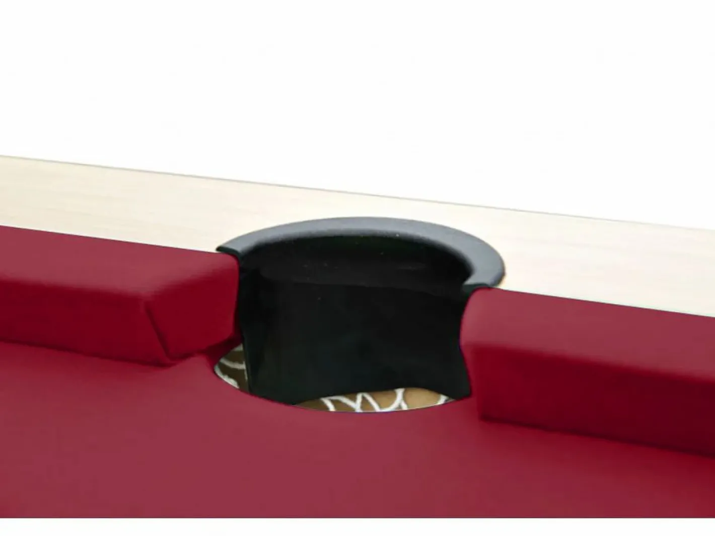 Vente-unique Mesa billar y ping-pong BALTHAZAR - 213x112x81.5 cm-rojo Rojo / Color natural claro Clearance