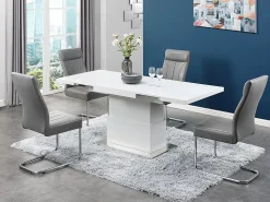 Vente-unique Mesa centro 2 en 1: Mesa comedor y mesa centro. 4 a 6 comensales. MDF. . LAURIA Blanco Clearance