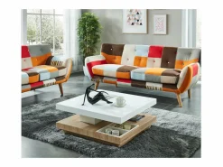 Vente-unique Mesa De Centro|Mesa centro FAUSTO - Tablero pivotante - MDF lacado bicolor