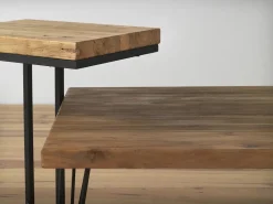 Mesa De Centro|Mesa centro madera de olmo viejo patas metálicas