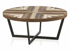Mesa centro madera y patas metal^ Hot