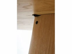 Mesa comedor de madera contrachapado roble con pie central cónico^ Hot