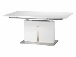 Vente-unique Mesa comedor extensible TRINITY 6 a 8 cubiertos MDF Blanco Negro / Blanco Hot