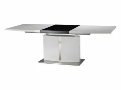 Vente-unique Mesa comedor extensible TRINITY 6 a 8 cubiertos MDF Blanco Negro / Blanco Hot