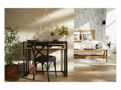 Mesa consola / escritorio de madera de mango maciza y metal 100 cm YPKA^Miliboo Discount