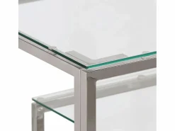 Clicnbuy Consola|Mesa consola acero inoxidable y vidrio templado