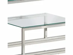 Clicnbuy Consola|Mesa consola acero inoxidable y vidrio templado