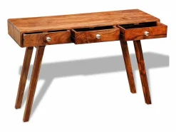 Mesa consola con 3 cajones madera maciza acacia 76 cm^vidaxl Discount