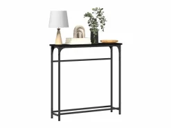 Clicnbuy Consola|Mesa Consola con estante Roble 75 x 19.5 x 75 cm